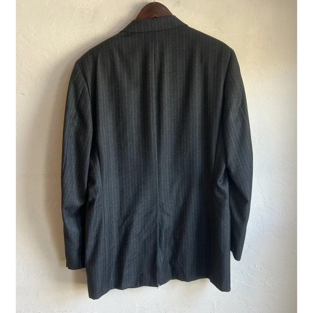 Hickey‎ Freeman 42L 38x33 Gray Multi-Stripe Mens 100% Worsted Wool Luxury Suit